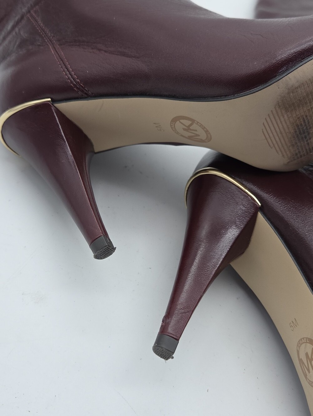 Michael Kors Oxblood Rosalyn Tall Knee High Leather Boots Size 5 - Picture 9 of 14
